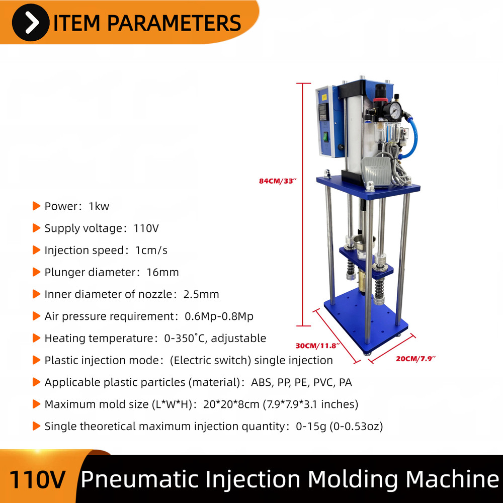 110V Pneumatic Injection Molding Machine for Lab Plastic Injection Prototyping