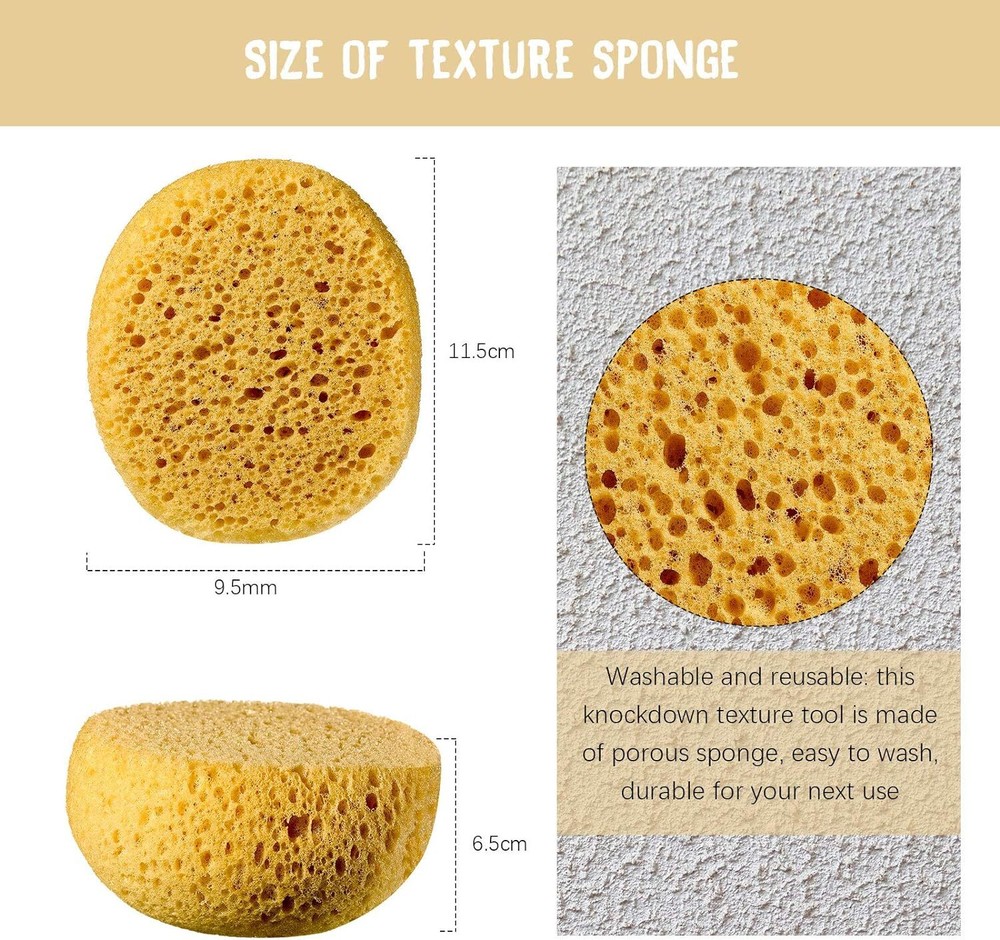 3 Pieces Knockdown Texture Sponge, Orange Peel