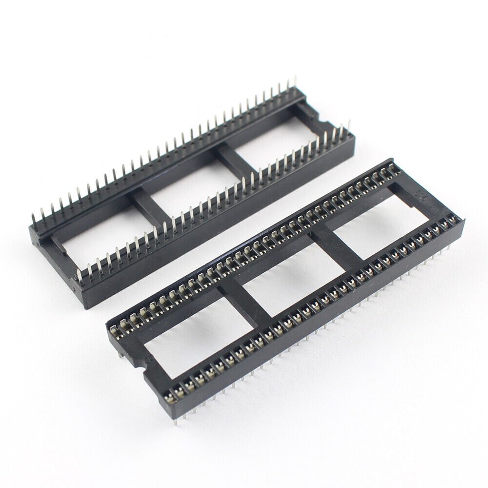 2Pcs 1.778mm Pitch 64P 64 Pin DIP Solder Type IC Socket Adapter Wide 17.68mm