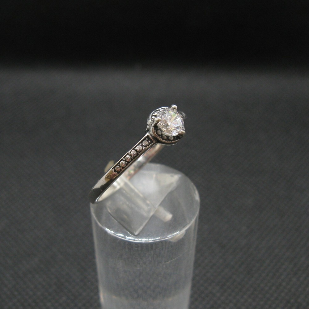 Genuine Sterling Silver Solitaire Ring Solid Hallmarked 925 4.5mm Cubic Zirconia