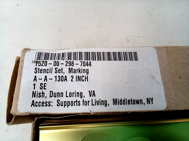 Part Number 7520-00-298-7044 Marking Stencil Set