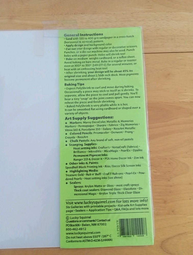 Polyshrink Translucent Shrink Plastic 8 Sheets Funstamps Black Shrink Plastic X4