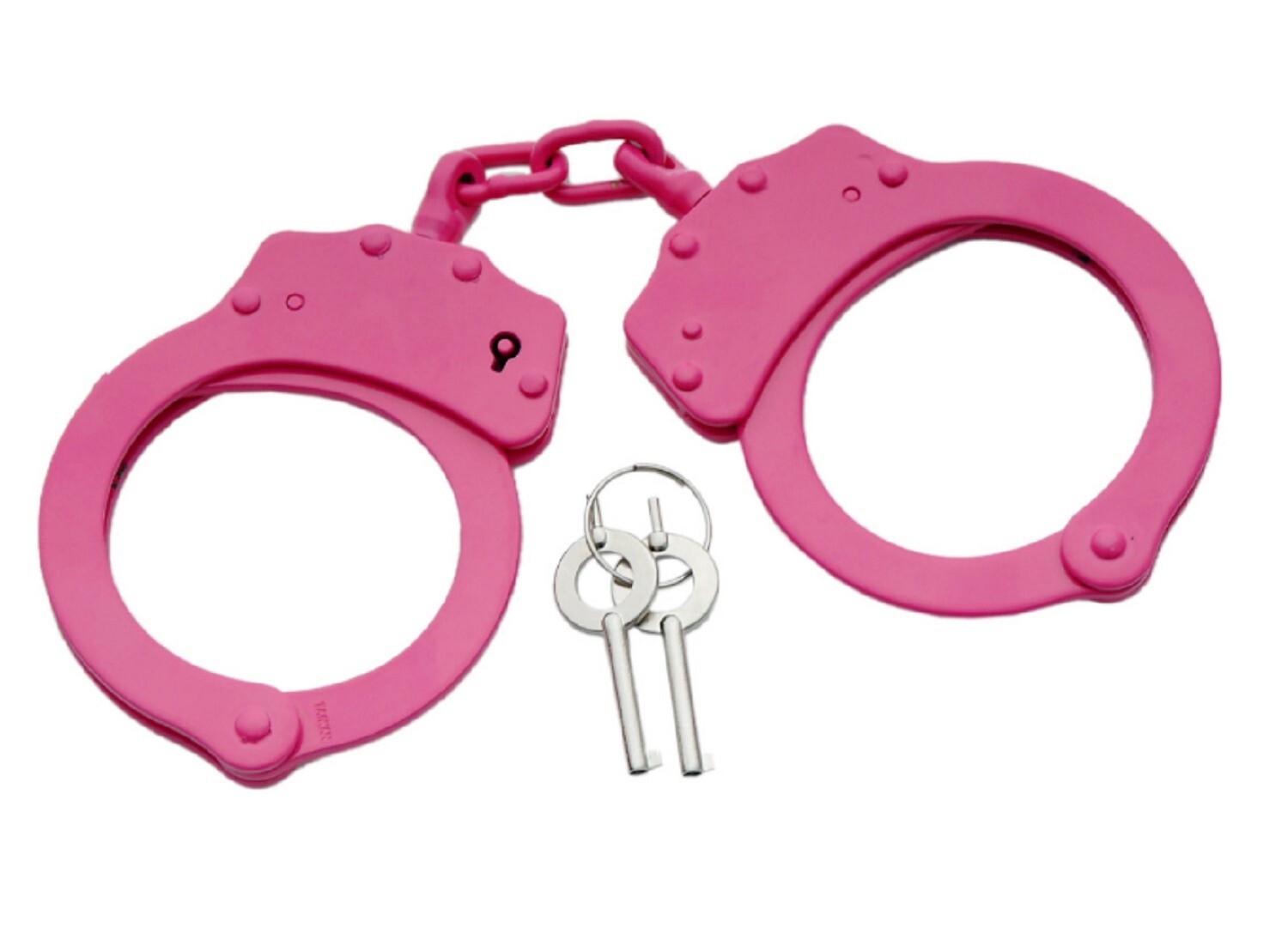 Real PINK Steel Hand & LEG Handcuffs Police Double Locking Cuffs Cuff HOT 2 Keys