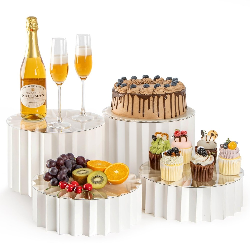 PUERSI 4 Pack Buffet Risers, Foldable Food Display Risers for Party, Display ...