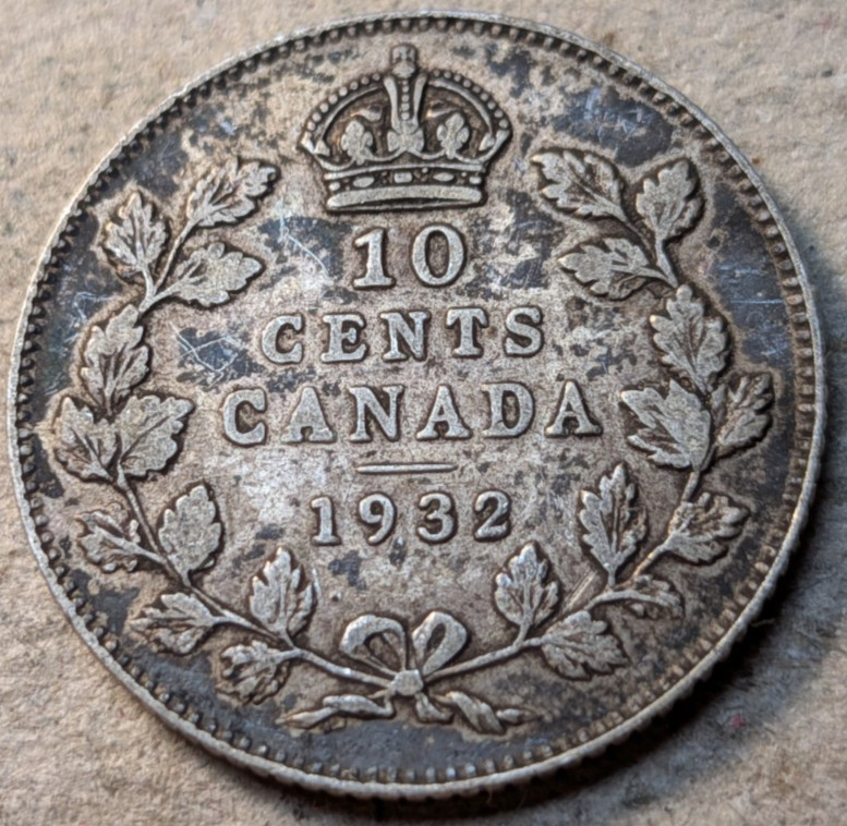 Canada 10 cents 1932 silver