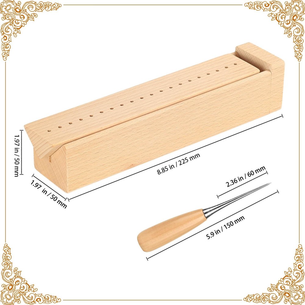 Beech Wood Book Binding medium size, Cradle&Awl