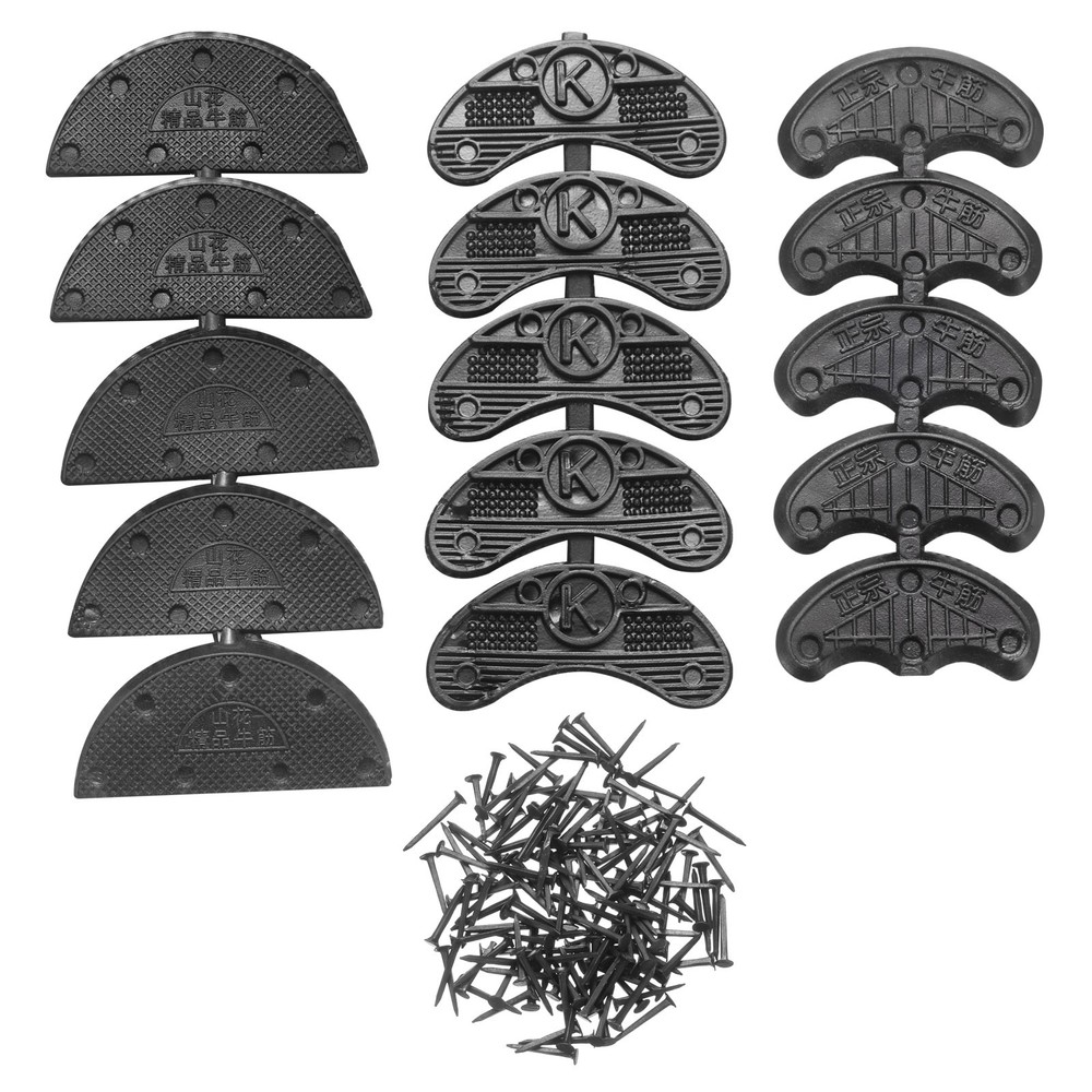 34pcs Heel Taps Rubber Pad Replacement Set in 3 Sizes with 166pcs Screws, Black