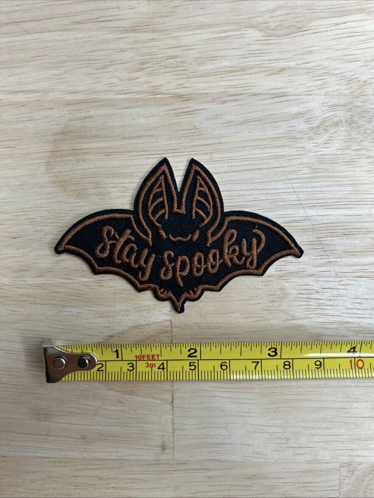 Stay Spooky Bat Embroidered Iron On Patch