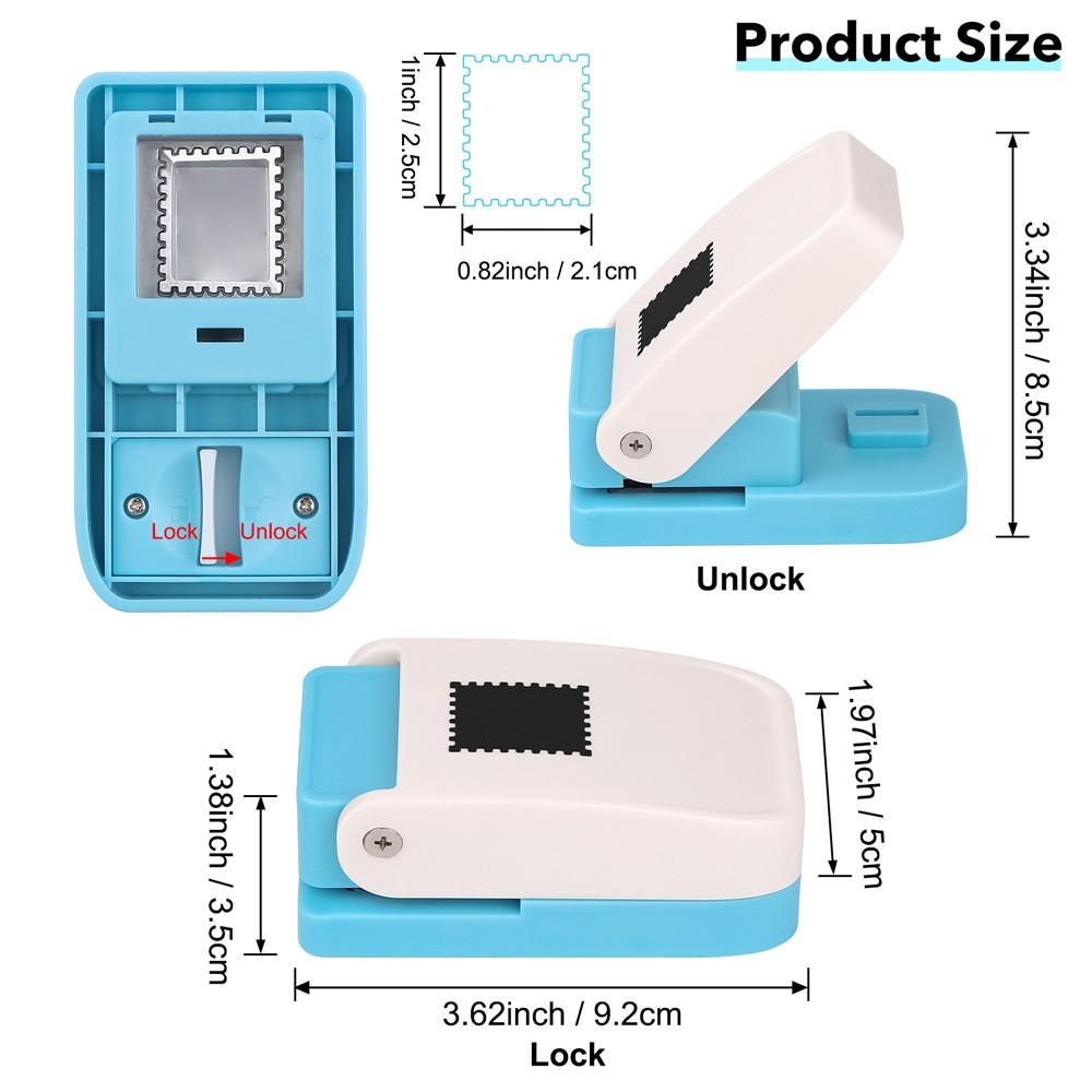1x0.8inch Rectangular Postage Stamp Punch for Paper Crafting Scrapbooking