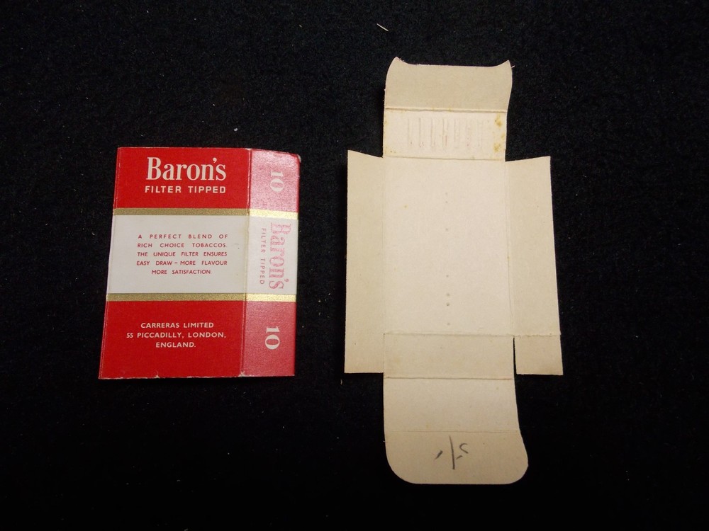 Vintage Barons Empty Cigarette Packet Box