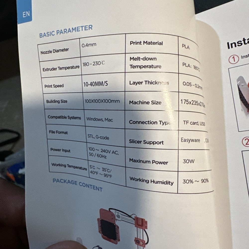 Easy Threes K7 Portable Mini 3D Printer, New Easy To Use Entry Level