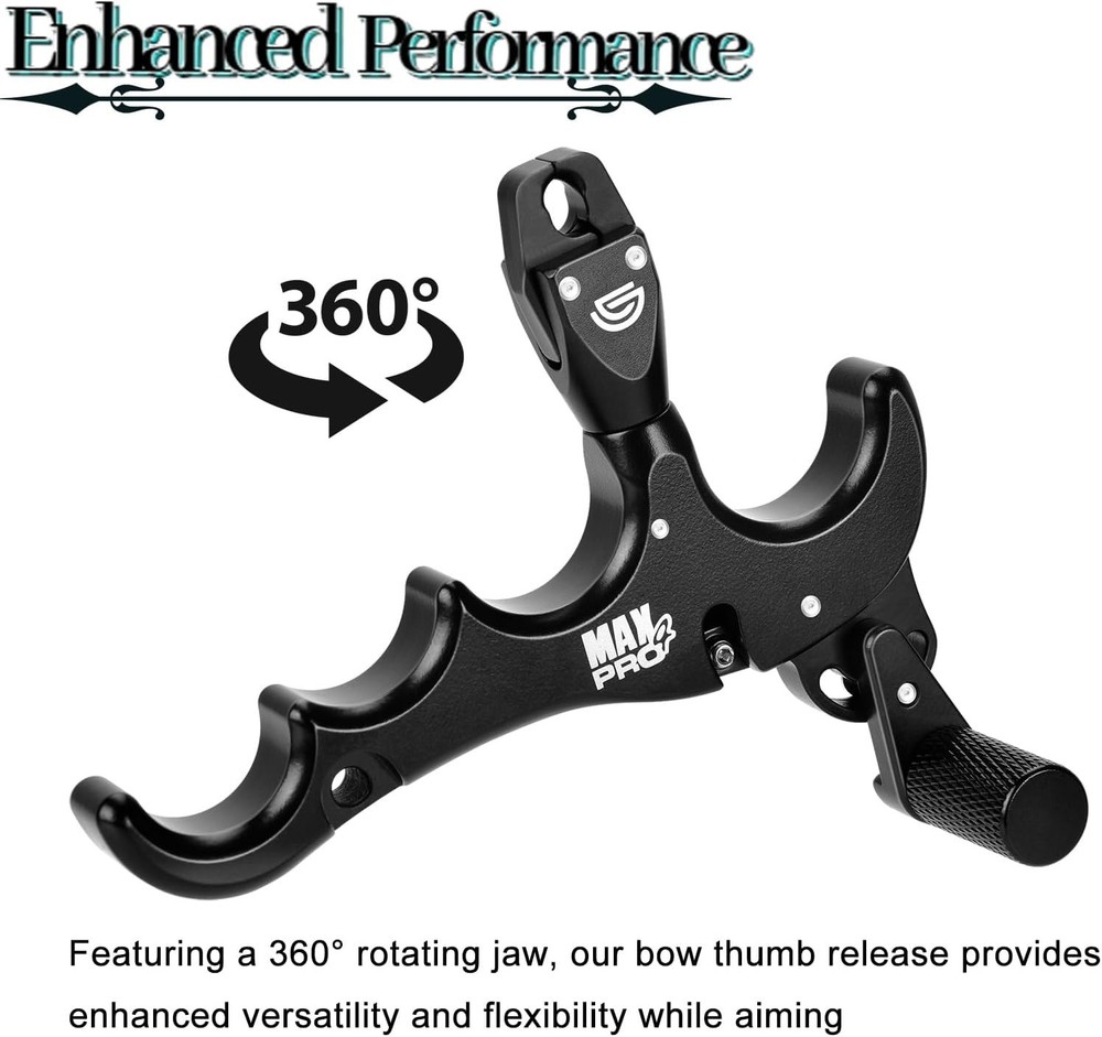 Bow Release Archery Release 360° Rotatable Thumb Release for Compound Bow
