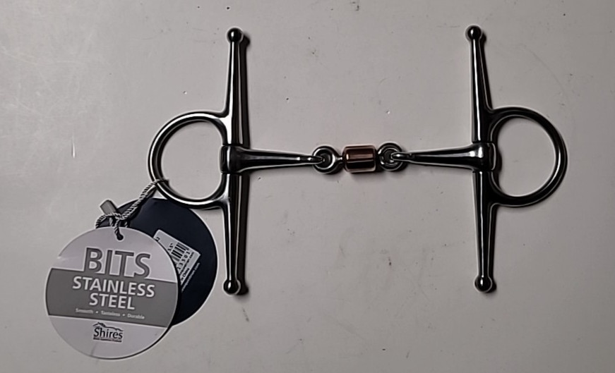FULL CHEEK SNAFFLE WITH COPPER PEANUT (5.5") 6328