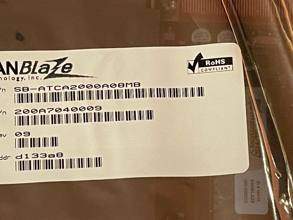 SANBlaze SB-ATCA2000 8 Disk 10 Gb RAID Storage Services Blade