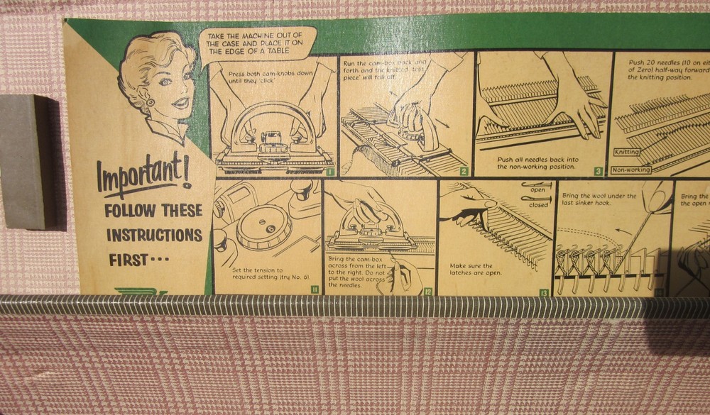 1960 Knitking Model 4500 Knitting Machine, Case, & Paperwork