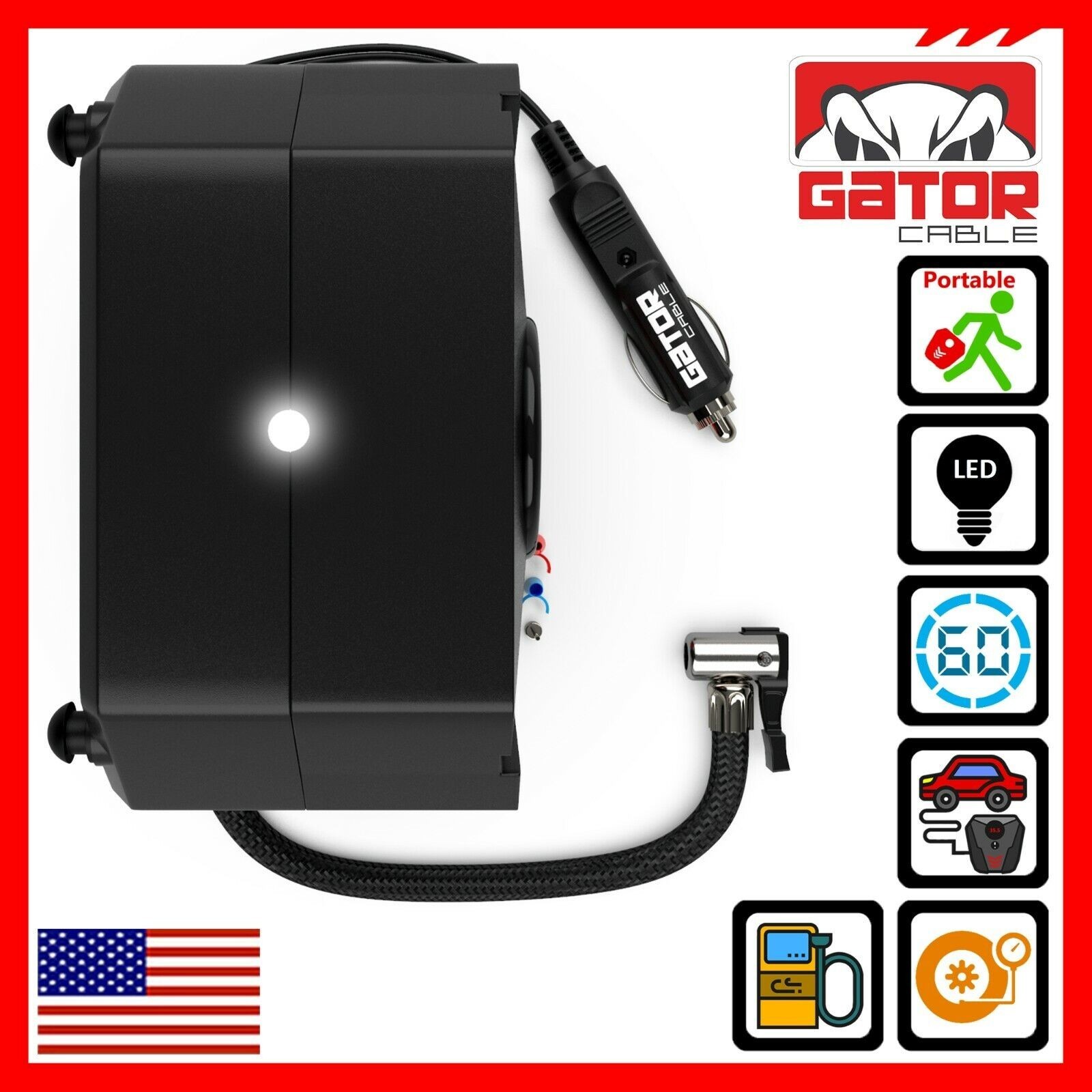 Car Tire Air Pump Inflator Compressor Digital Electric Auto Portable 150PSI 12V