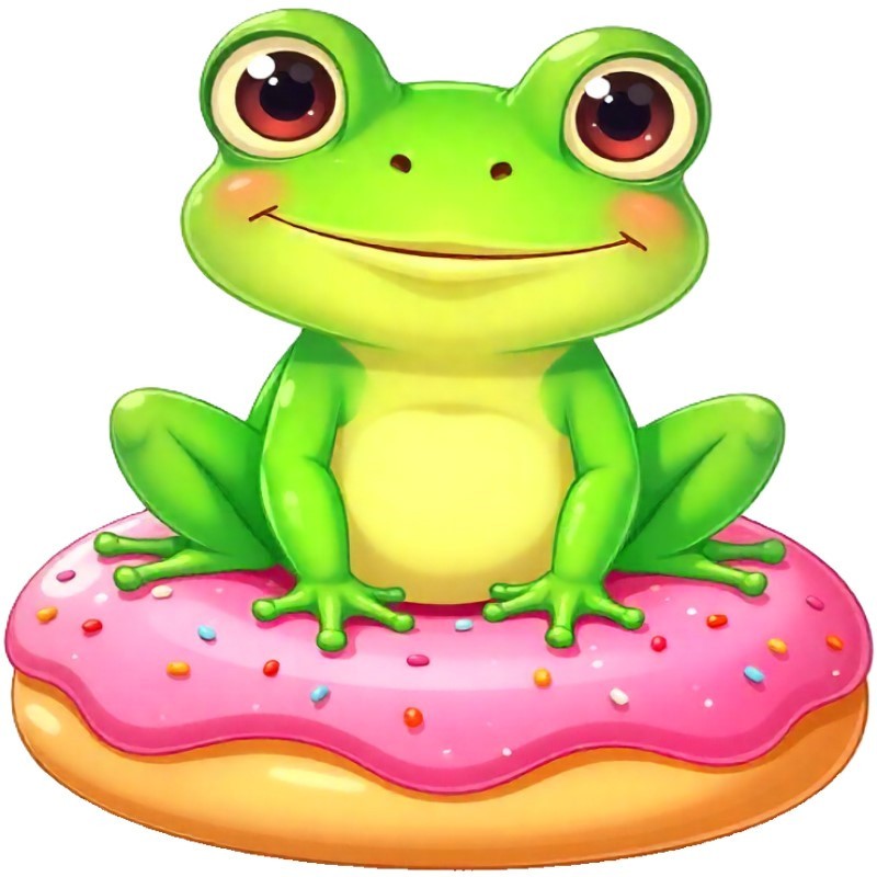 30 Custom Doughnut Frog Personalized Address Labels