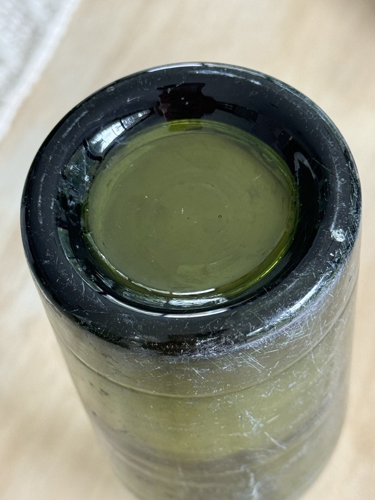 1860-1880 Days Olive Green Handblown Bottle