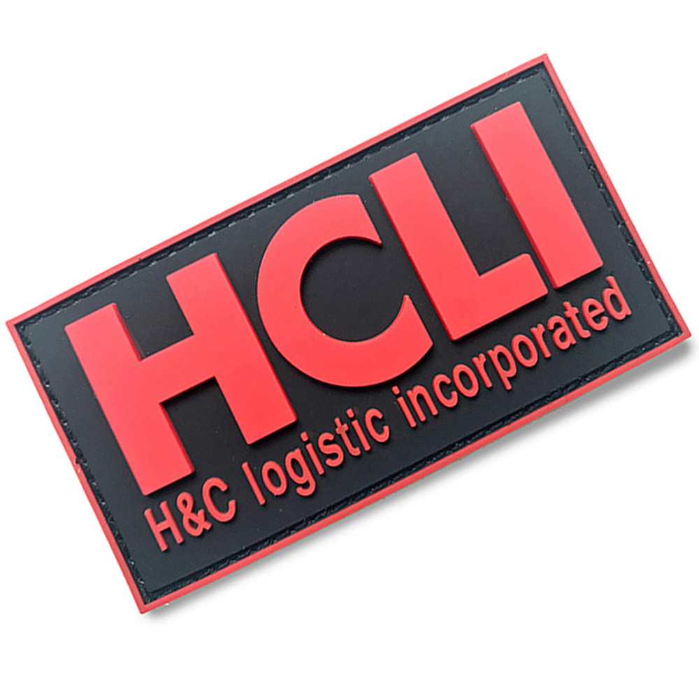3D PVC HCLI H&C LOGISTIC INCORPORATED RUBBER TACTICAL HOOK LOOP PATCH BADGE RED