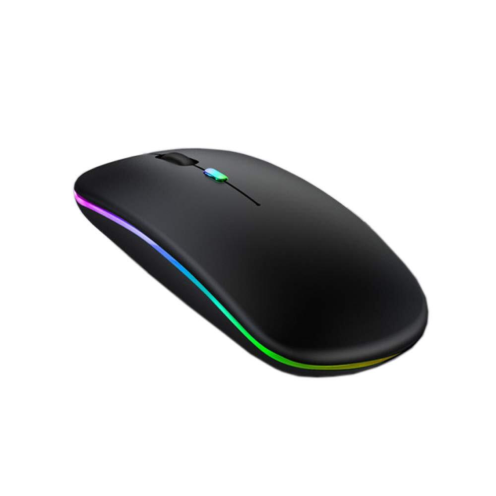LED Wireless Mouse Matte Black Slim Rechargeable Wireless Silent Mouse 2.4G P...