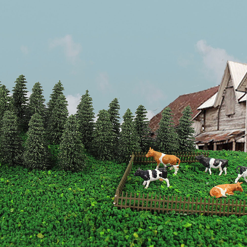 50pcs Model Pine Trees 5cm 1:160 Green Pines for N Scale Model Railroad Layout