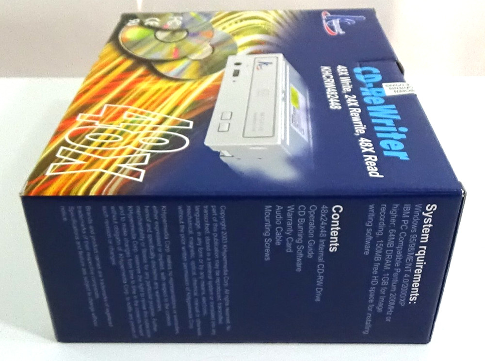 K Hypermedia CD-ReWriter 48x Write, 24X Rewrite, 48X Read #680