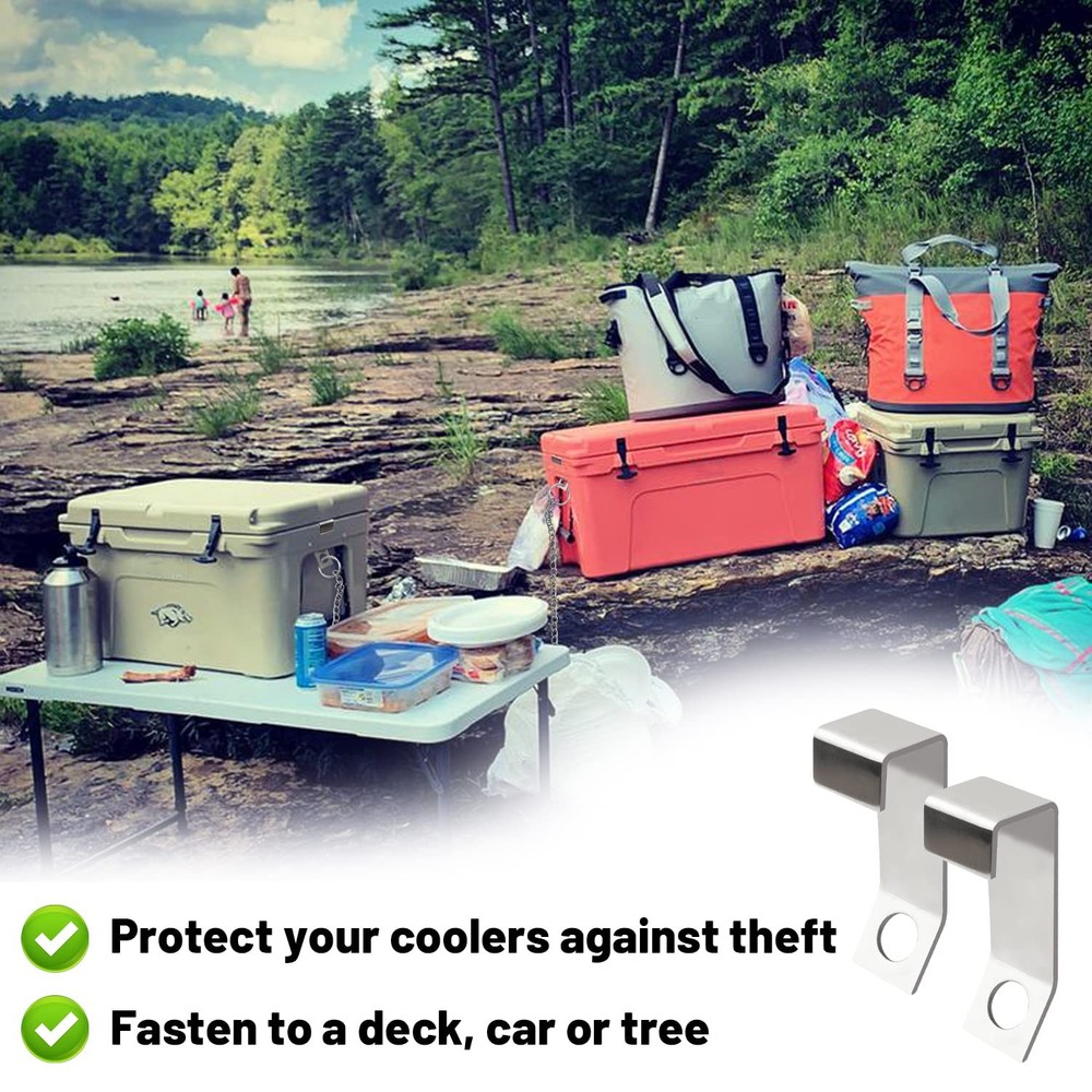 Omoojee Cooler Lock Bracket, 2 Pack, Compatible with Yeti/RTIC Coolers, Tie D...