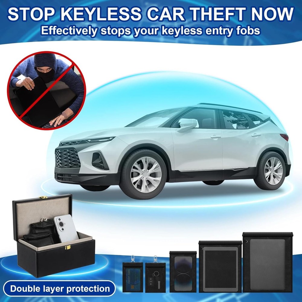 Faraday Box & Multi-Sized Bags - Fireproof, Waterproof Travel Security Solution