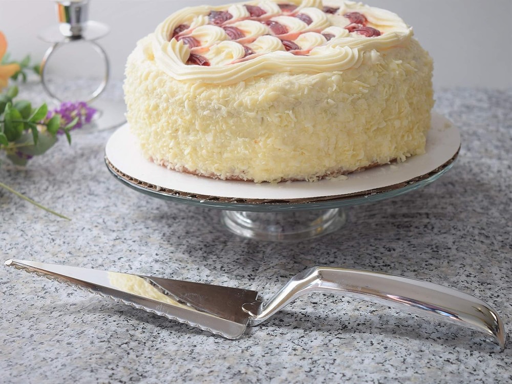 6 Pack Disposable Plastic Pie/Cake Servers Heavy Duty Silver