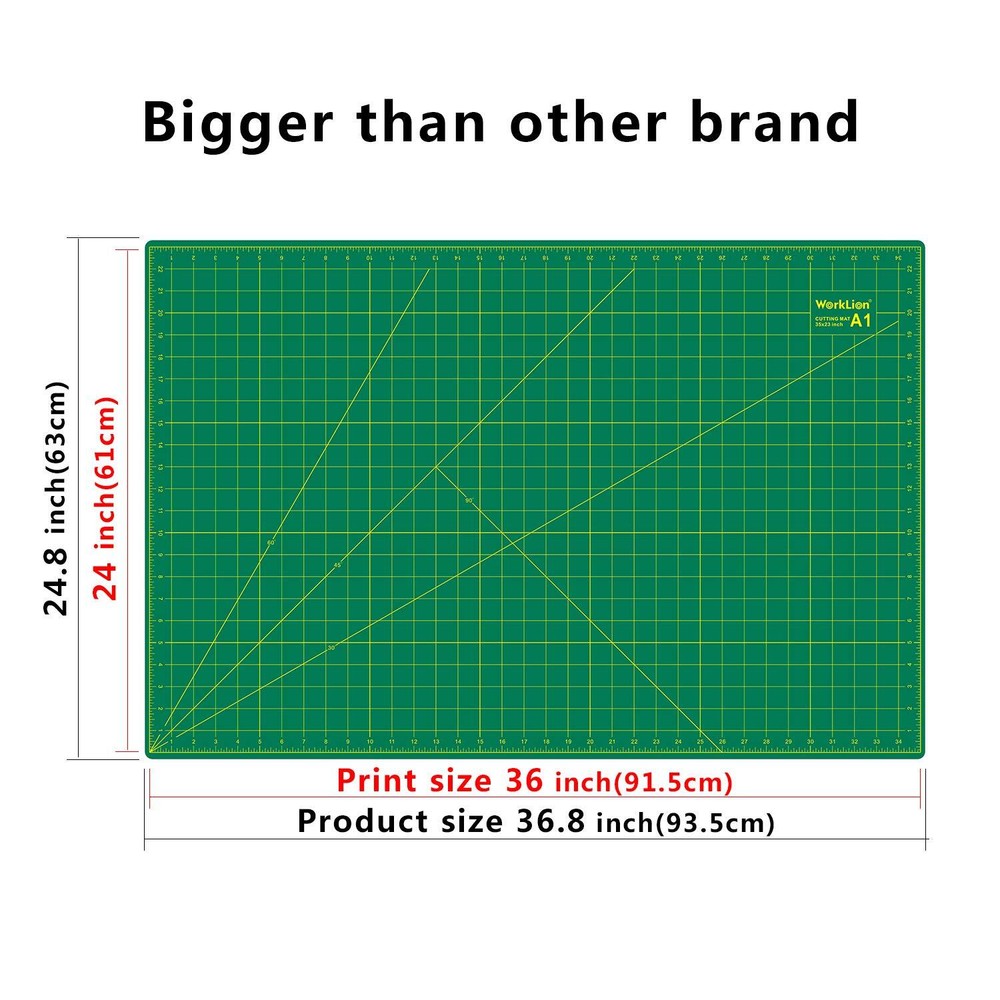 24" x 36" Large Self Healing PVC Cutting Mat, Double Sided, Gridded Rotary Cu...