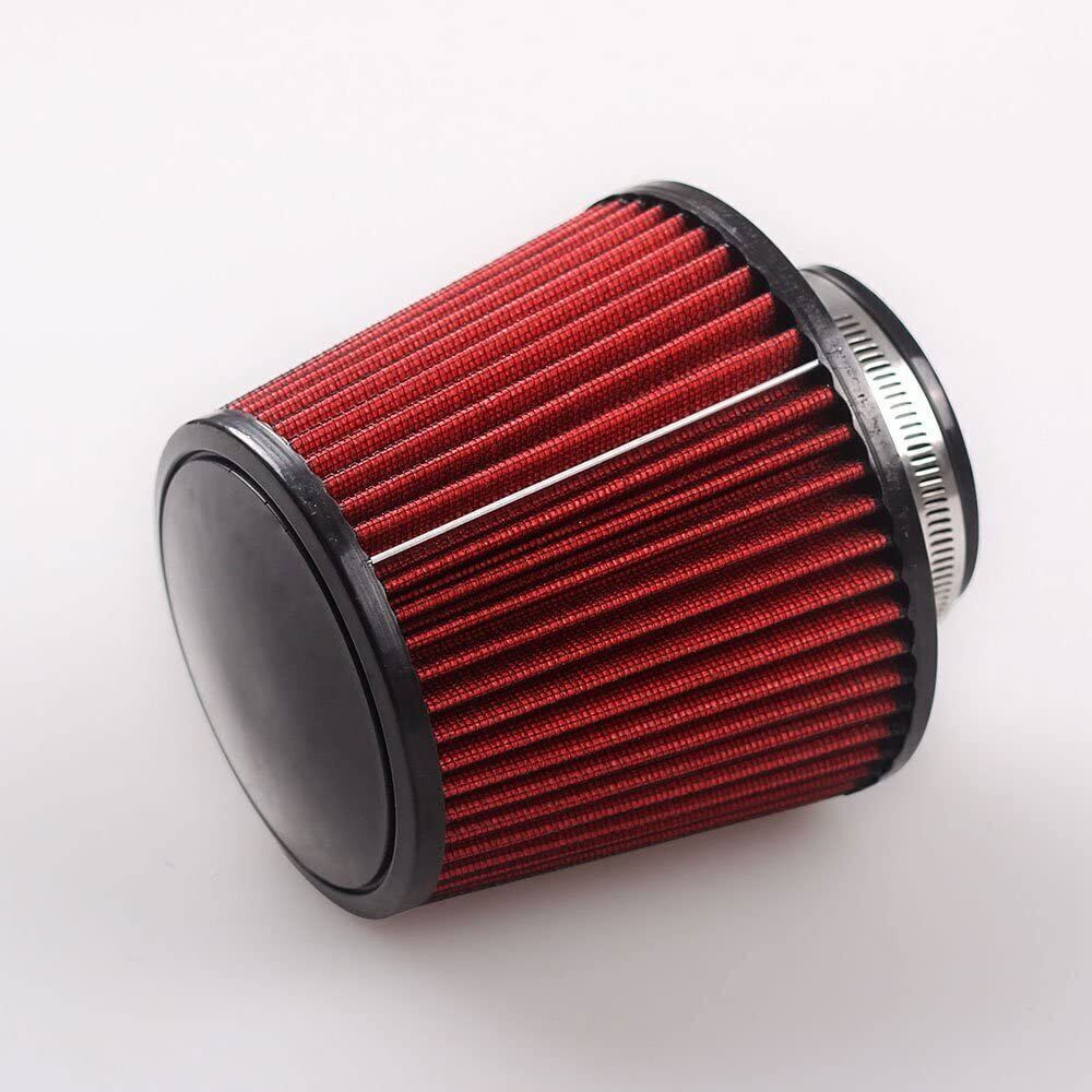 3" 76mm High Flow Inlet Cleaner Dry Filter Cold Air Intake Cone Replacement Red