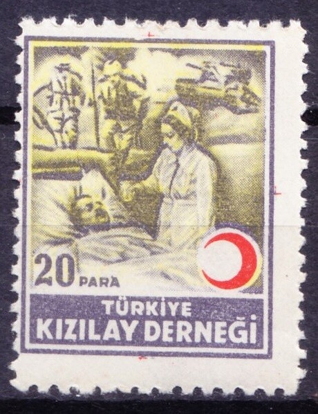 Colour Shift Error, Turkey 1953 MNH, Nurse, Medical, Red Cross, Crescent