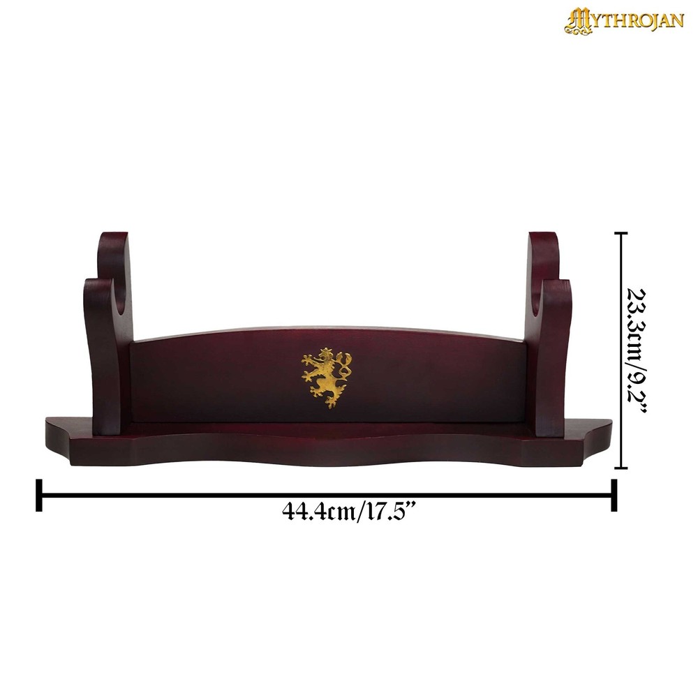 Wood Sword Stand Horizontal Table Display Holder Single Tier Samurai Katana Rack