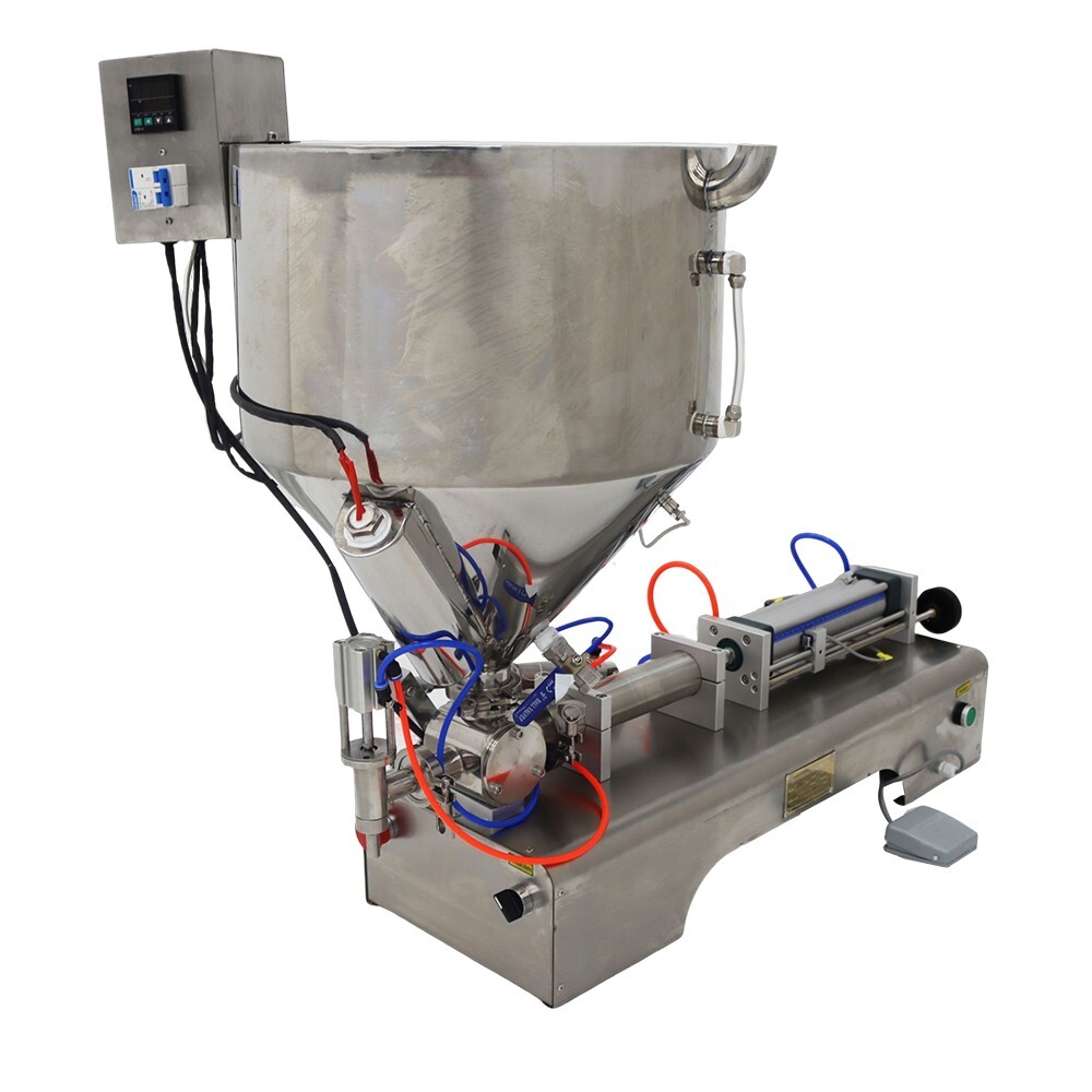 110V Single Nozzle Paste Liquid Dual Purpose Heating Filling Machine 50-500ml