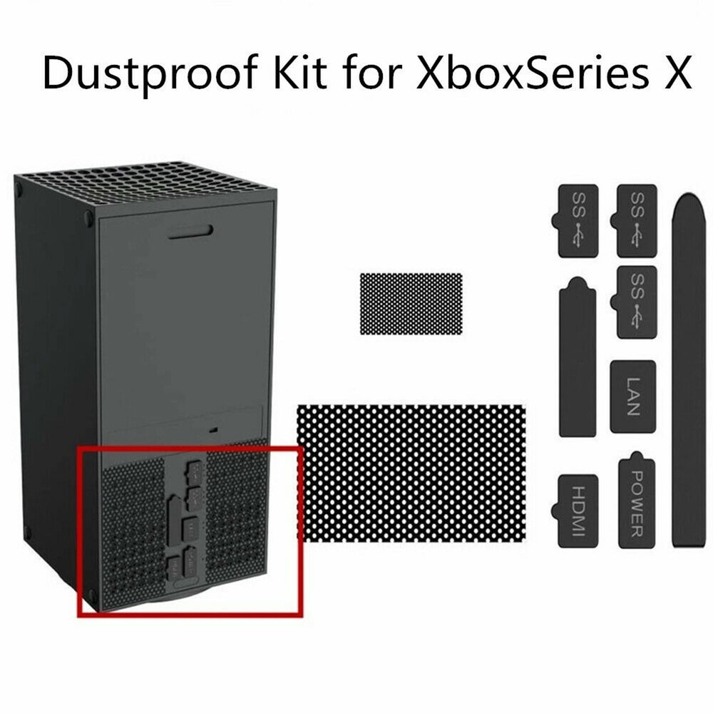 1Set Net+Silicone Plug Kit Dustproof Suit Mesh Filter For Xbox Series X Console