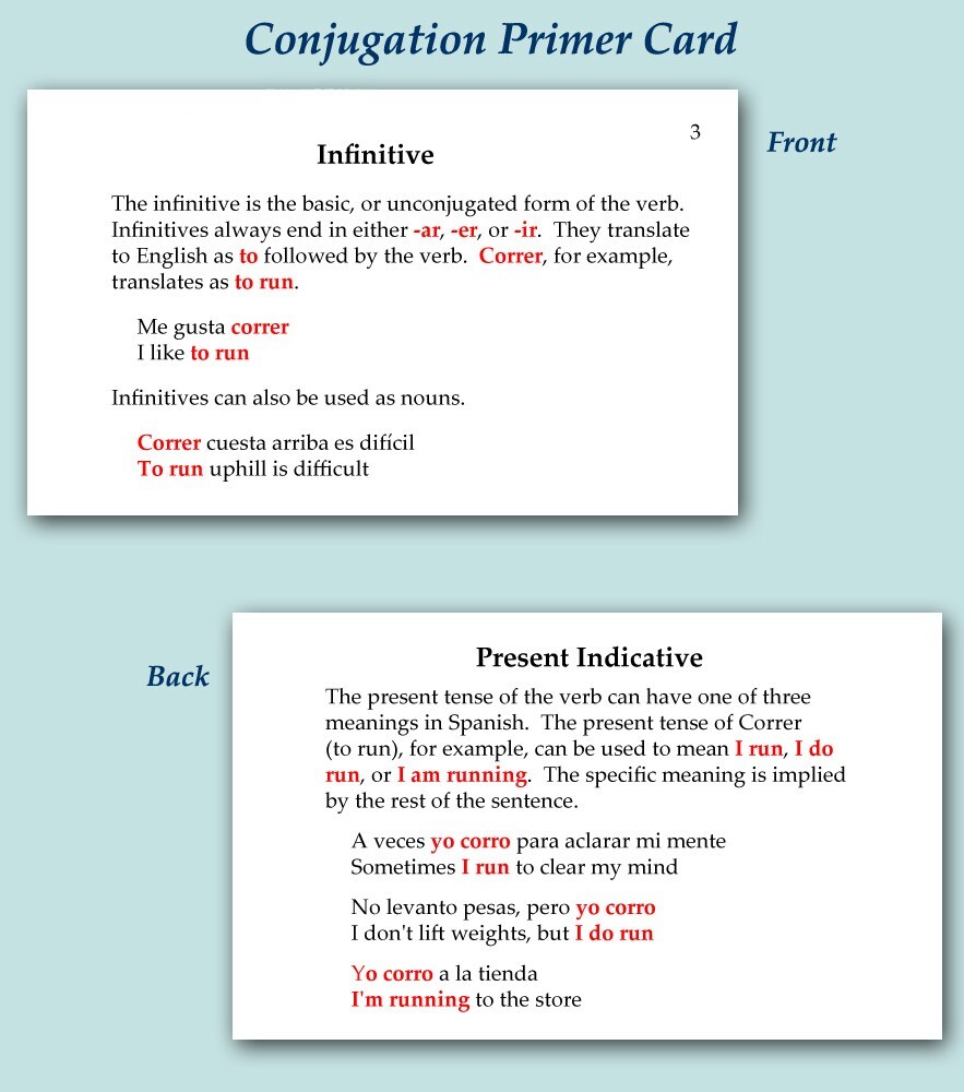Spanish Verb Flashcards Two Deck Special