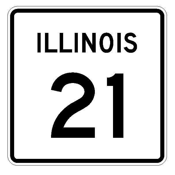 Illinois State Route 21 Sticker Decal