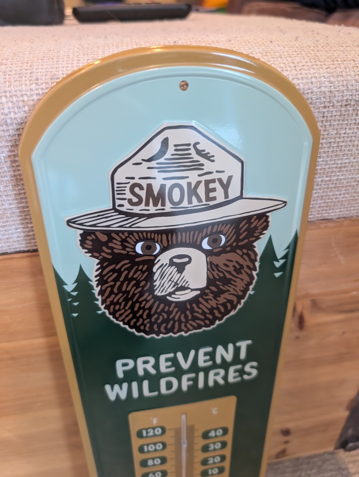 Officially Licensed Smokey The Bear Open Roads Metal Thermometer 18" X 5.75"