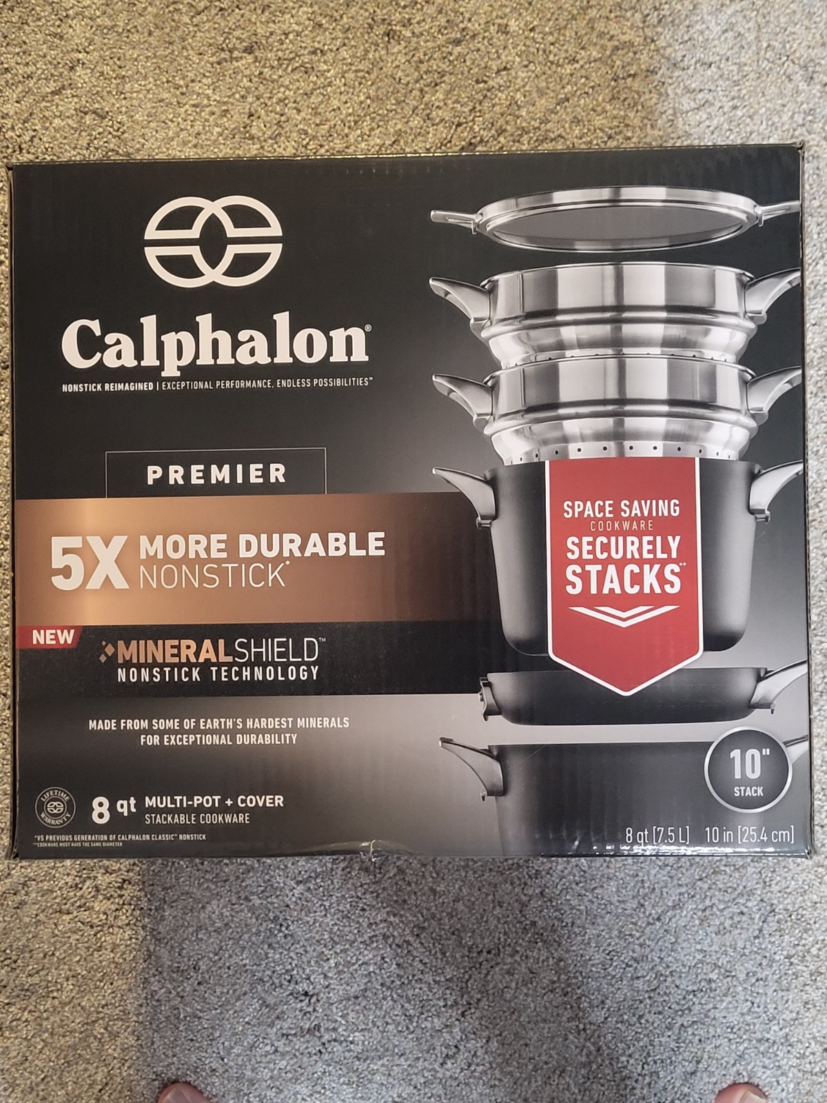 Calphalon Premier Space-Saving Hard-Anodized Nonstick 8-Quart Multi-Pot with Lid