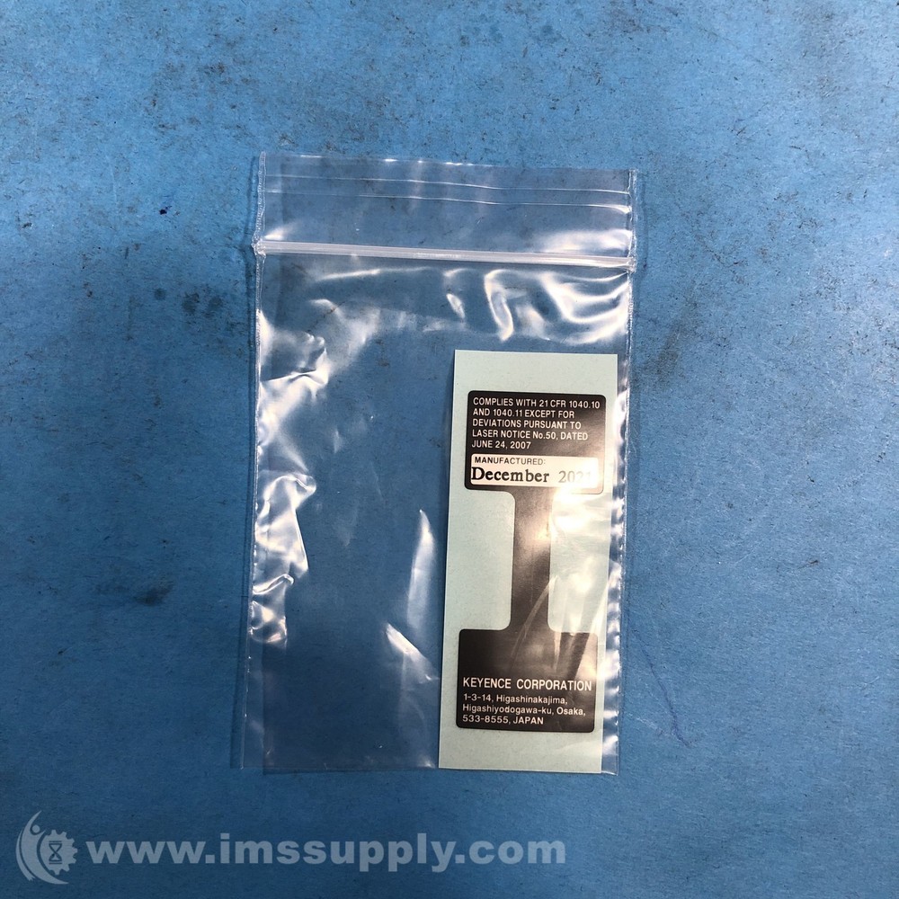 Keyence Laser Compliance Sticker Label FNFP