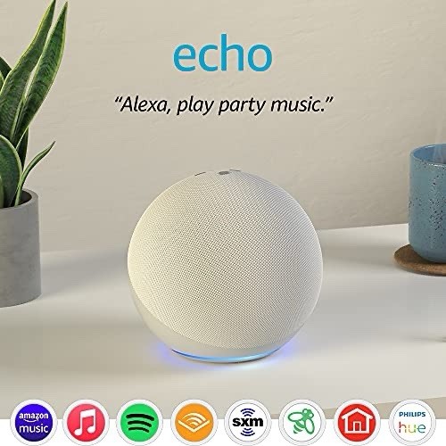 Amazon Echo (4th Generation) Smart Speaker White Alexa WiFi Bluetooth Voice