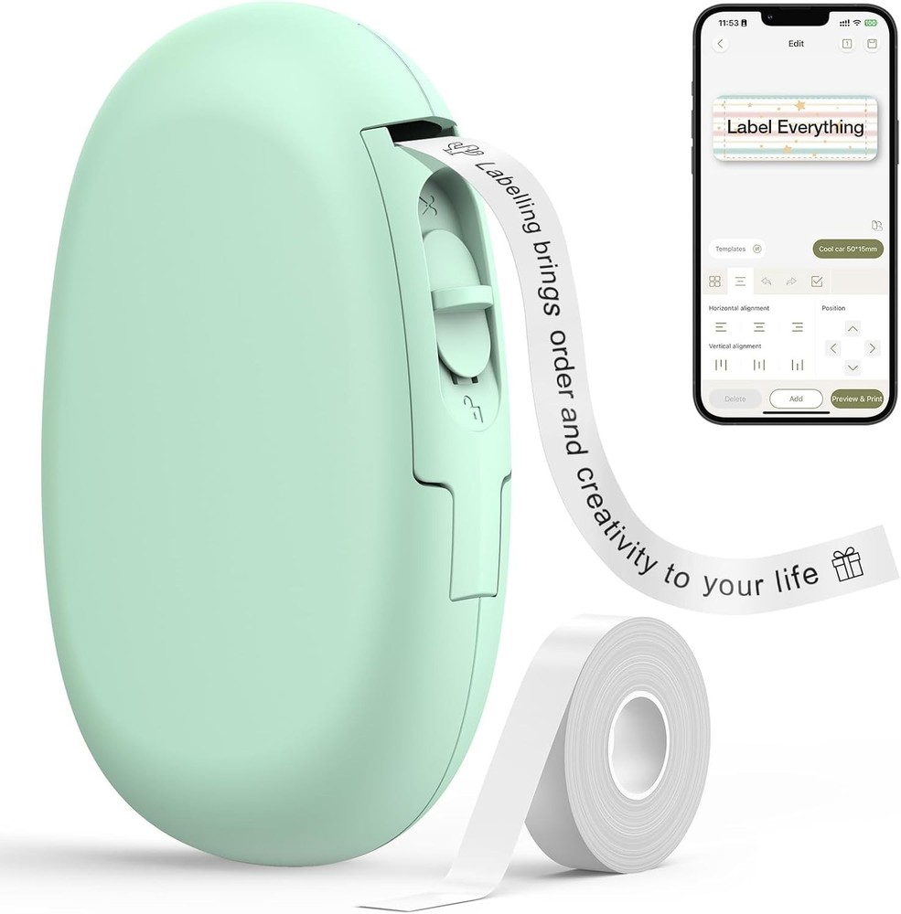 Compact E10 Bluetooth Label Printer with 35 Fonts & 1K Icons for Quick Labeling