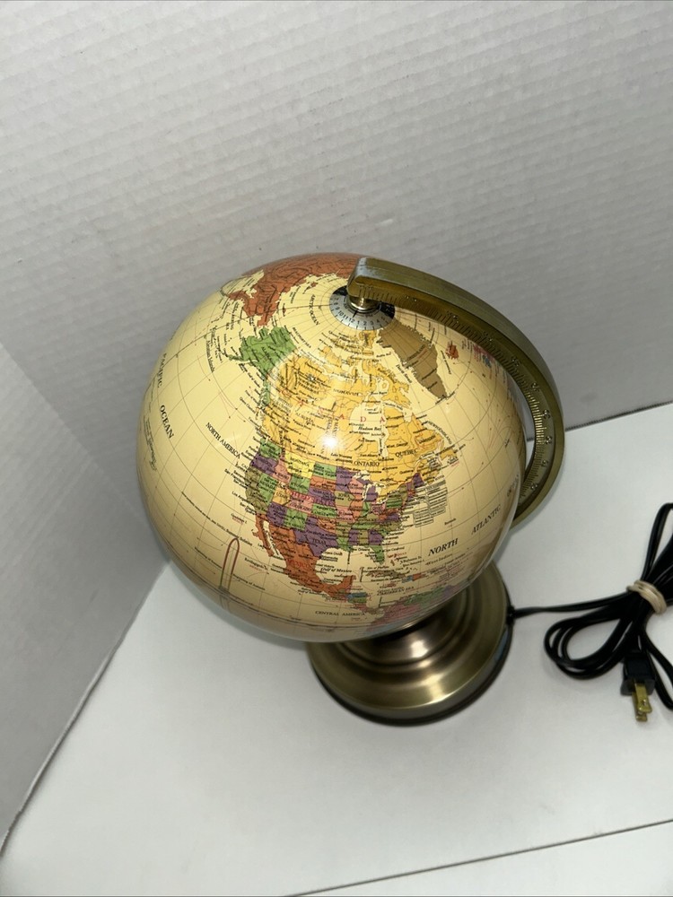 8” World Globe Lamp Replogle Globes Inc NEEDS NEW BULB