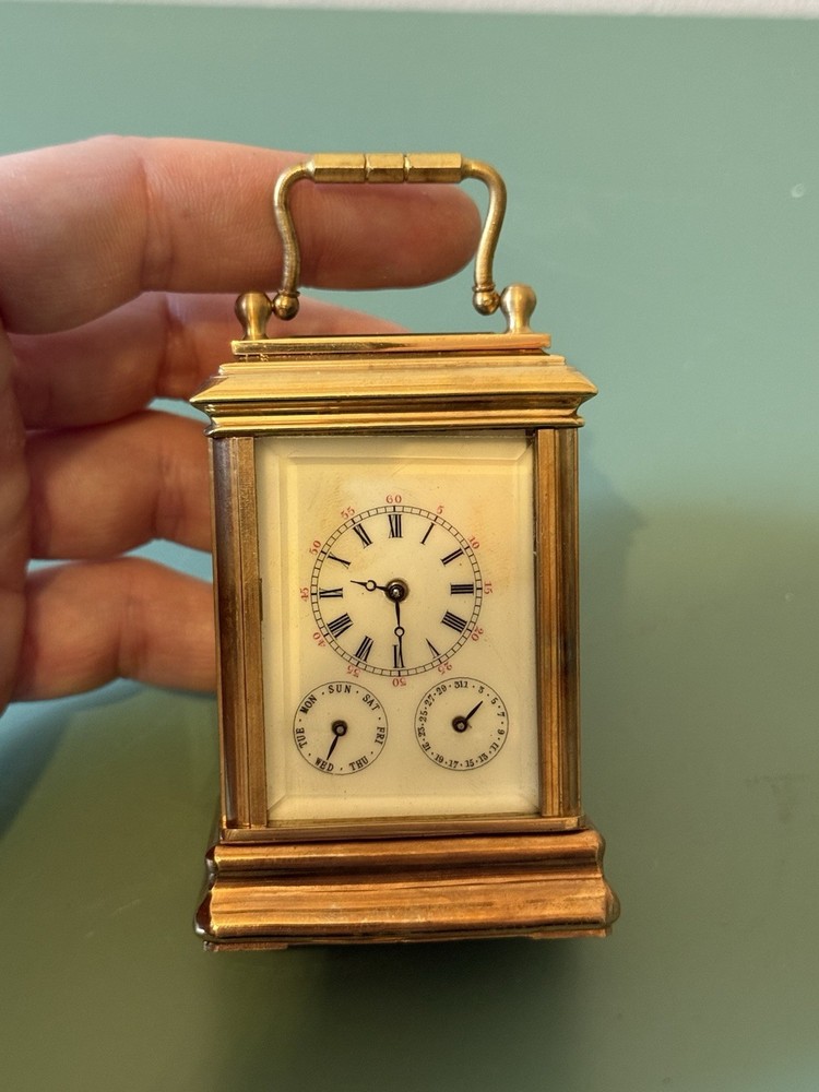 Bronze multi dial miniature carriage clock
