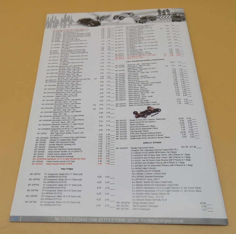 A B Gee 2007 Exclusive Distribution Range Price List Collectables