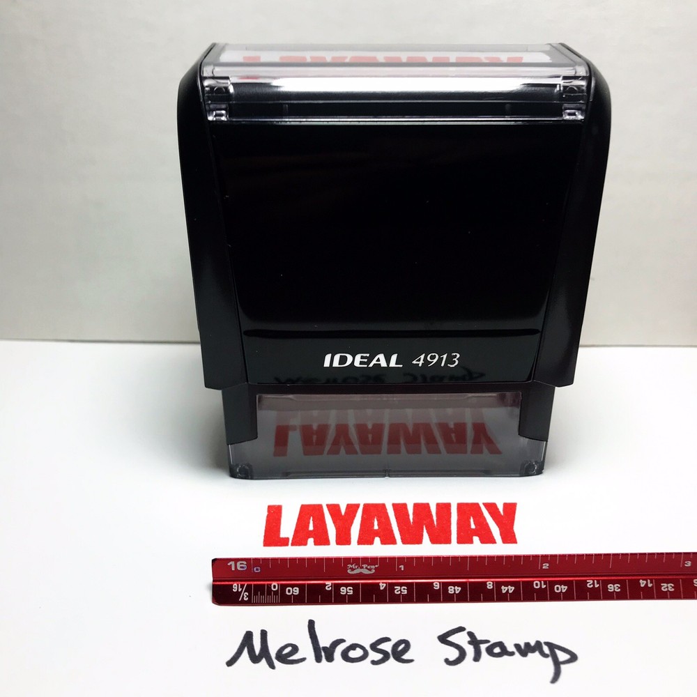 Layaway Rubber Stamp Red Ink Self Inking Ideal 4913