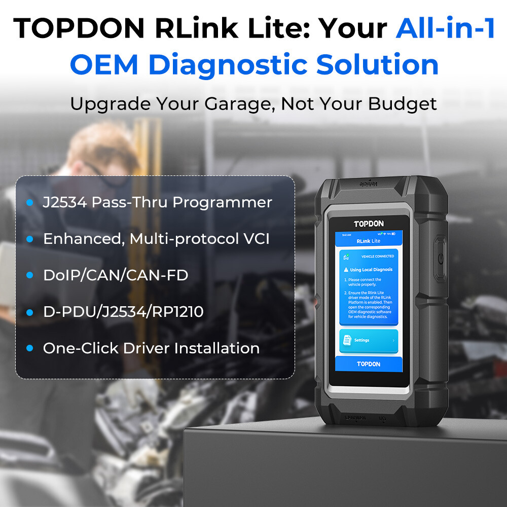 TOPDON RLink Lite J2534 Pass-Thru Programmer Enhanced VCI OE-Level Diagnostic