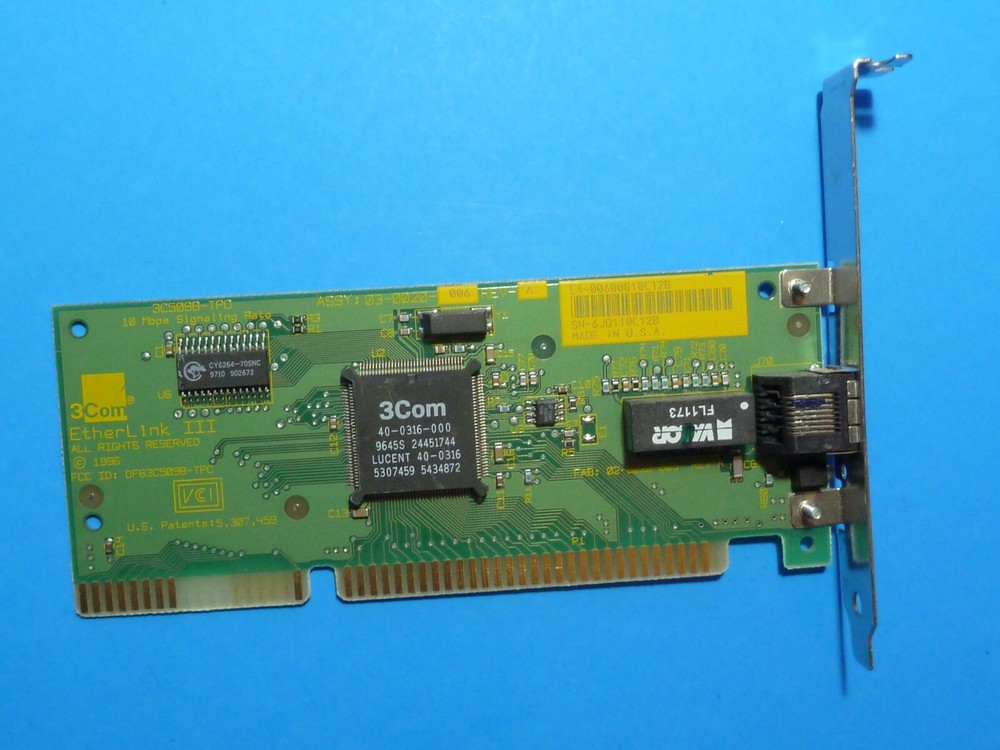 3Com EtherLink III 3C509B-TP0 ASSY 03-0020-006 Rev-A. Network Adapter