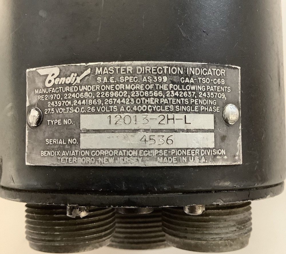 Bendix Aviation CAA-TSO-C6B Master Direction Indicator P/N 12013-2H-L