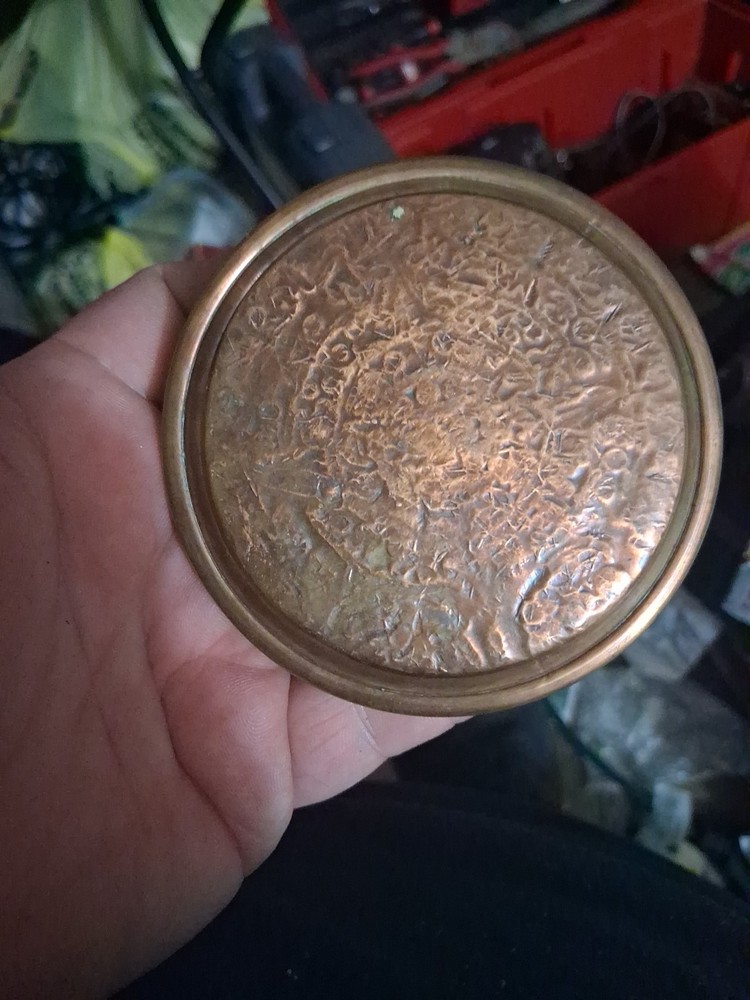 Small 3 Inch Copper Aztec Art Ashtray